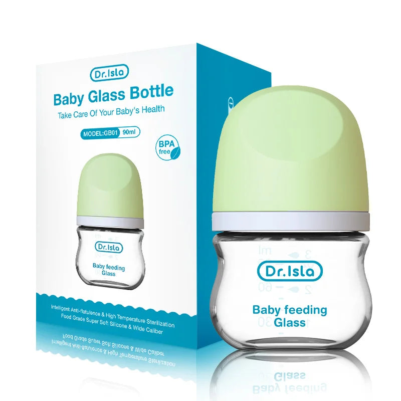 Biberon bébé Dr. Isla BiSantos en verre anti étouffement 
