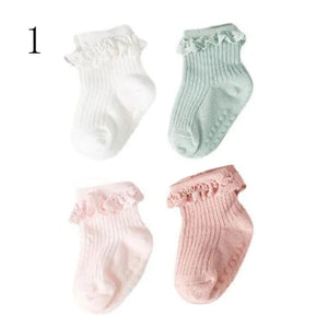 Chaussettes Bébé Automne et Hiver en Coton – Lot de 4 Paires