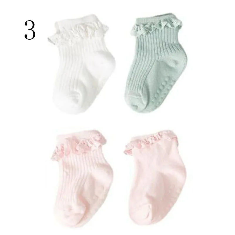 Chaussettes Bébé Automne et Hiver en Coton – Lot de 4 Paires