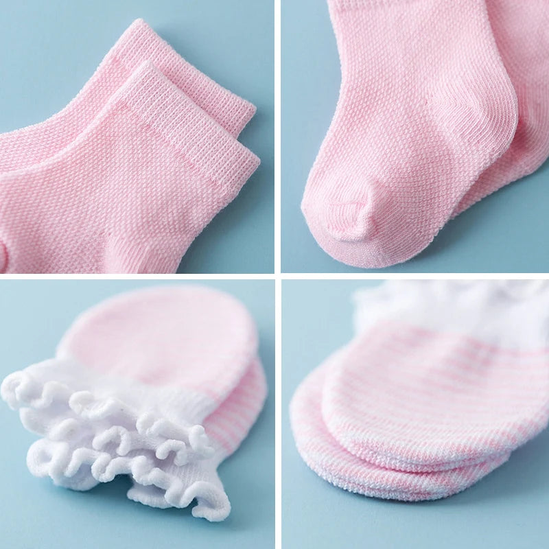 Chaussons et Moufles Naissance (Lot de 4 Paires)