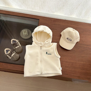 Gilet Bébé à Capuche en Velours