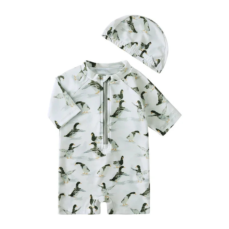 Maillot de Bain Bébé Garçon et Fille Manche Courte