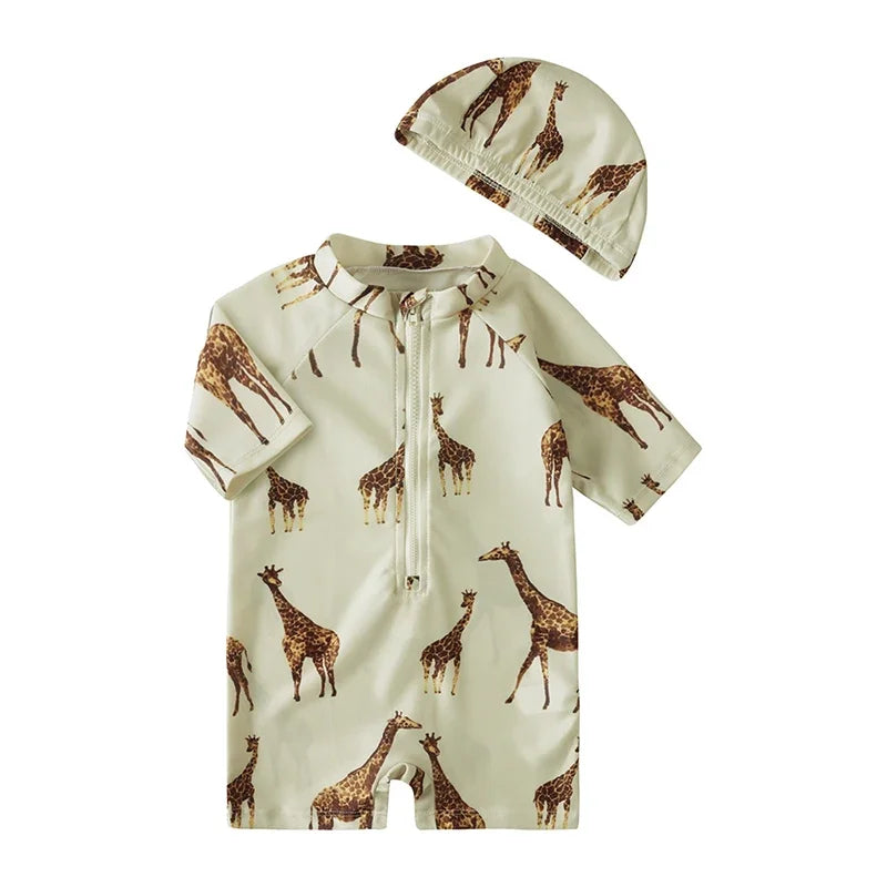 Maillot de Bain Bébé Garçon et Fille Manche Courte