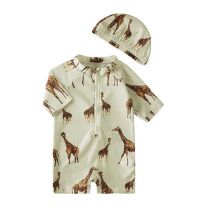 Maillot de Bain Bébé Garçon et Fille Manche Courte