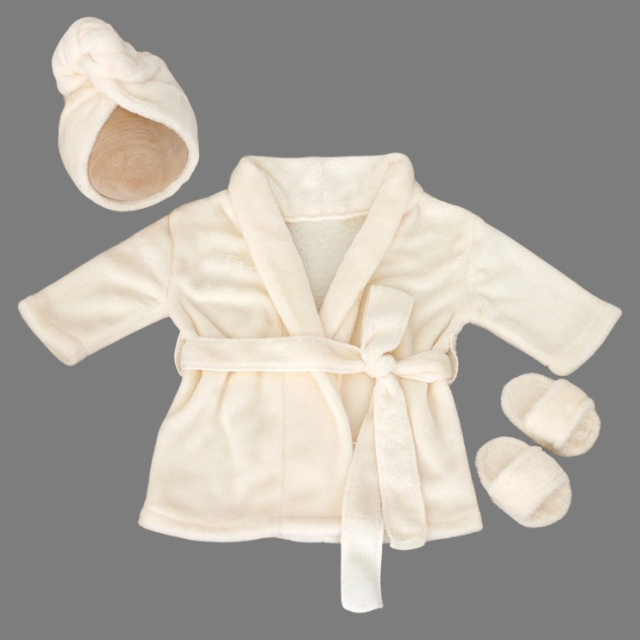 Peignoir Bébé - Ensemble Douceur et Élégance pour Nouveau-Né
