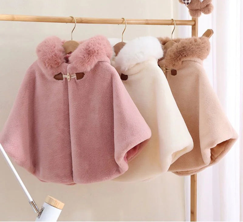 Poncho Bébé Voiture à Capuche pour Fille