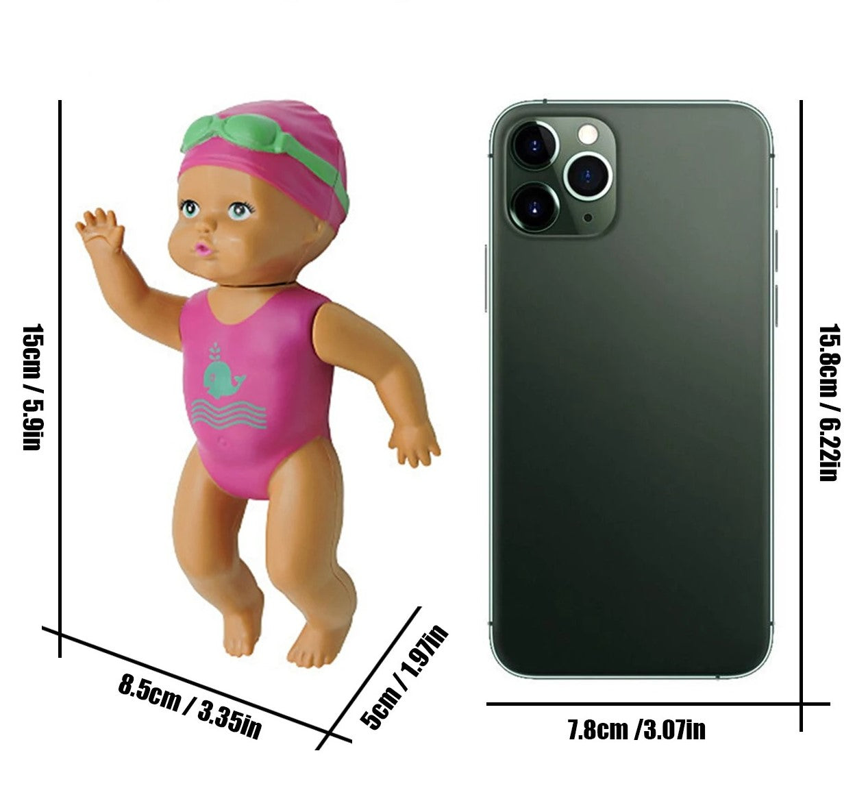 Poupée de natation - mini jouet de bain en forme de beurre