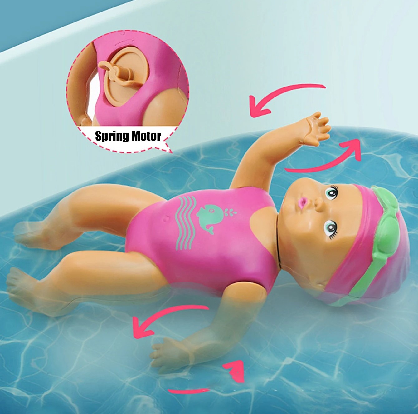 Poupée de natation - mini jouet de bain en forme de beurre