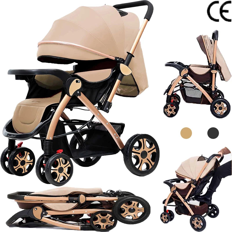 Poussette Bébé Compacte avec Amortisseur de Chocs