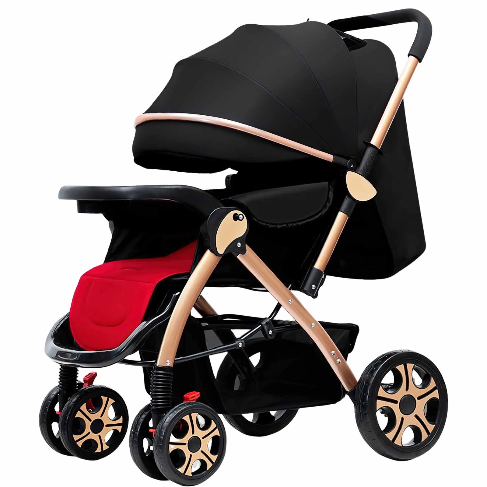 Poussette Bébé Compacte avec Amortisseur de Chocs