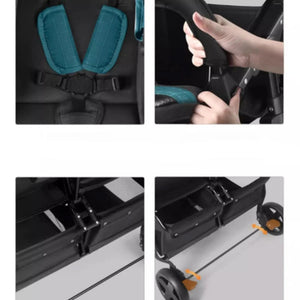 Poussette Double Compacte Pliable et Portable