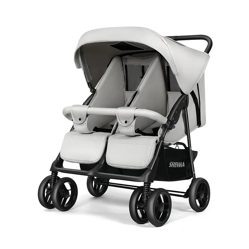 Poussette Double Compacte Pliable et Portable