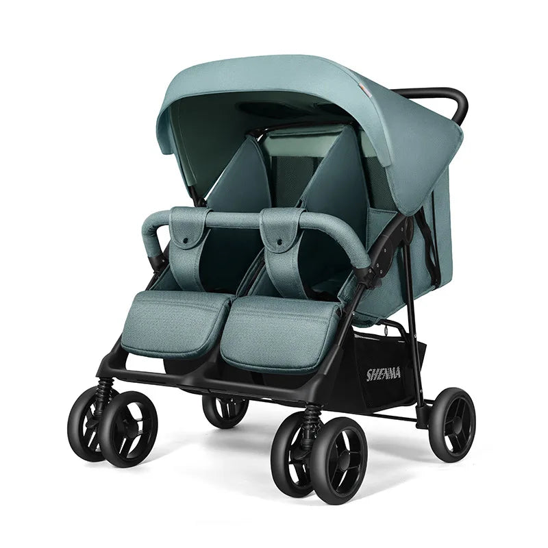 Poussette Double Compacte Pliable et Portable