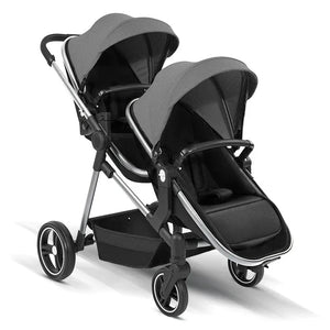 Poussette Jumeaux Bébé Pliable avec Amortisseur 