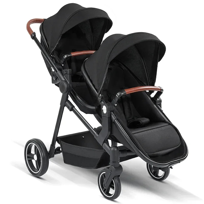 Poussette Jumeaux Bébé Pliable avec Amortisseur 