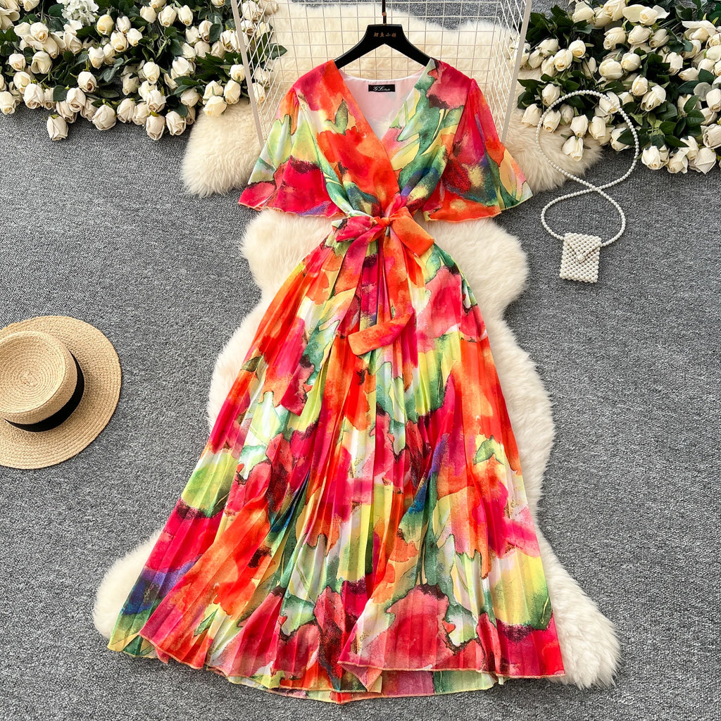 Robe de Soirée pour Femme Manches Volantes