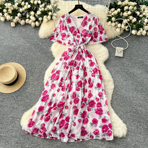 Robe de Soiree pour Femme Manches Volantes