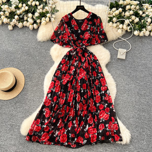 Robe de Soiree pour Femme Manches Volantes