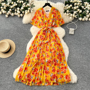 Robe de Soiree pour Femme Manches Volantes